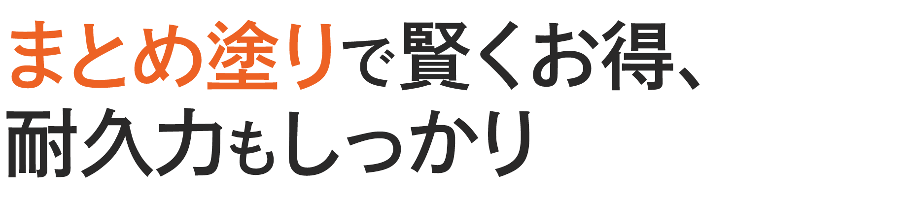 <div>まとめ塗りで賢くお得、<br>耐久力もしっかり</div>